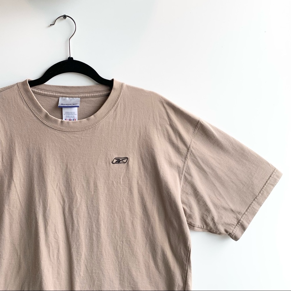 Tan Reebok Tee With Embroidered Logo